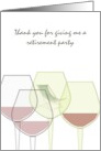 Thank You For Hosting Retirement Party Glasses Of Wine card