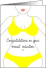 Get Well From Breast Reduction Surgery Shapely Lady In Yellow Bikini card