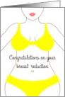 Get Well From Breast Reduction Surgery Shapely Lady In Yellow Bikini card