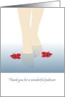 Thank You For Pedicure Feet In Water Floating Hibiscus Flowers card