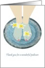 Thank You For Pedicure Pedi Spa Floating Frangipani Flowers card