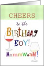 Birthday For Him Red And White Wine Cheers And A Kiss card