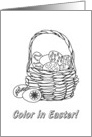 Easter Eggs in Basket Coloring Book card