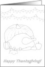 Thanksgiving Coloring Card Pumpkin Turkey and Flags card