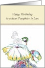 Birthday for Daughter in Law Hand Drawn Abstract Florals card