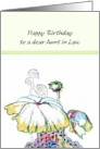 Birthday for Aunt In Law Hand Drawn Abstract Florals card