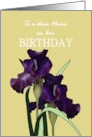 Birthday for Niece Pretty Irises on Soft Green Background card