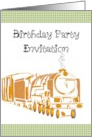 Kids Birthday Party Invitation Steam Train Blowing Out Invitation card