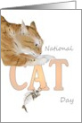National Cat Day Cat and Fishbone card