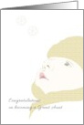 Becoming Great Aunt Baby Looking at Snowflakes card