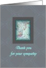 Thank You for Your Sympathy Hand Drawn Florals in Grey Frame card