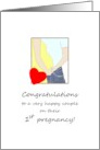 Congratulations to Couple on 1st Pregnancy Couple Holding Hands card