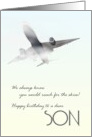 Birthday for Pilot Son Sketch of Jumbo Jet Taking Off card