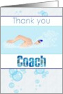 Thank You Swim Coach Swimmer Doing The Freestyle Stroke card