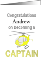 Congratulations On Becoming Helicopter Captain Custom card