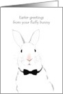 Easter for Wife White Rabbit in Black Bow Tie card