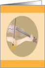 Partial profile of a violinist playing the violin, blank card