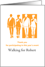 Thank you for taking part in event walk, man and woman walking card