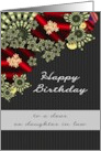 Birthday for Ex Daughter in Law Florals in Red and Black card