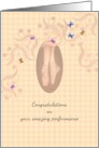 Congratulations On Ballet Performance Illustration Ballerina’s Feet card