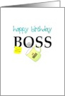 Birthday for Boss From All Of Us Coffee Cup Paper Clips Sticky Note card