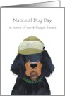 National Dog Day Gordon Setter with Cap and Goggles card