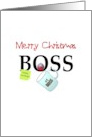 Christmas for Boss Coffee Cup Bauble and Sticky Note card