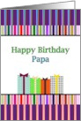 Birthday for Papa Colorful Stripes and Colorful Presents card