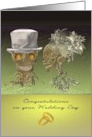 Gothic Wedding Congratulations Decorated Skeletal Heads card
