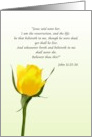 For Pastor on Loss of Loved One Yellow Rose Bud Sympathy card