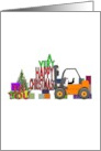 Christmas For Forklift Operator Lifting A Very Happy Christmas card