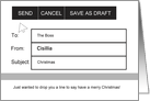 Customizable electronic mail Christmas greeting for boss card