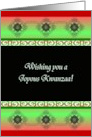 Kwanzaa For Foster Family Fancy Borders In Red Black And Green card