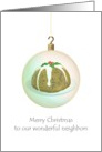 Figgy pudding reflected in bauble, Christmas for neighbors card