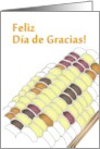 Happy Thanksgiving in Spanish Fun Illustration of a Corncob card