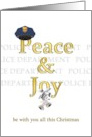 Peace And Joy Christmas Greeting From Police Department Silver Bells card