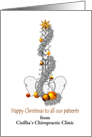 Christmas from Chiropractic Clinic, ornaments on lumbar vertebrae card