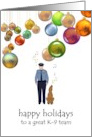 Happy Holidays To K-9 Team Police Officer And Dog Singing card