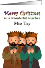 Christmas For Teacher Three Wise Little Boys From Teacher’s Class card