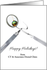 Happy Holidays From Dental Clinic Bauble Reflection In Dental Mirror card