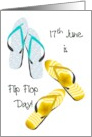 Flip Flop Day June 17 Colorful Flip Flops card