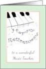 Congratulations to Music Teacher on Retirement Piano Keys Music Notes card