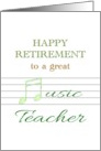 Congratulations to Music Teacher on Retirement 16th Note Semiquaver card