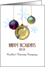 Custom Happy Holidays From Catering Company Cutlery Baubles card