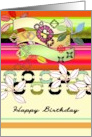Birthday Abstract Art Vivid Colorful Foliage card