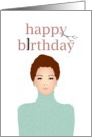 Birthday for hairdresser, lady in short haircut card