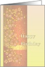 Pretty soft blossoms on patterned banners, birthday card