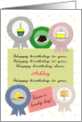 Custom Birthday Song Cake Ribbons and Notelet card