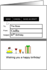 Custom 60th Birthday Email For Boss Cake Drinks Presents card