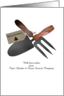 Christmas Garden Lawn Services Company To Clients Trowel And Fork card